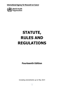 STATUTE, RULES AND REGULATIONS