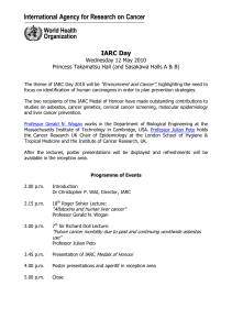 IARC Day Wednesday 12 May 2010