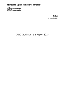 IARC Interim Annual Report 2014 SC/51/2 GC/57/2