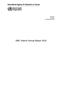 IARC Interim Annual Report 2010 SC/47/2 GC/53/2
