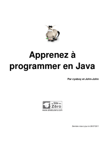 Apprenez à programmer en Java Par cysboy et John-John www.siteduzero.com