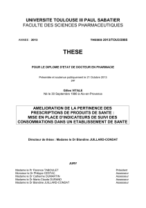 THESE  UNIVERSITE TOULOUSE III PAUL SABATIER FACULTE DES SCIENCES PHARMACEUTIQUES