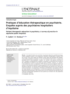 Pratiques d’éducation thérapeutique en