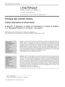 Clinique des manies mixtes Clinical description of mixed mania