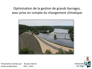 Optimisation de la gestion de grands barrages,