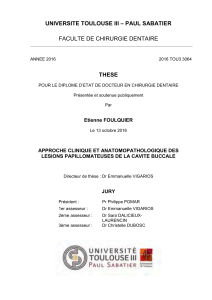 UNIVERSITE TOULOUSE III – PAUL SABATIER FACULTE DE CHIRURGIE DENTAIRE THESE