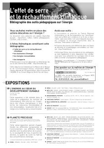 L'effet de serre et le réchauffement climatique EXPOSITIONS &gt;