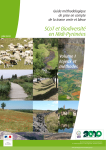 SCoT et Biodiversité en Midi-Pyrénées Volume I Enjeux et