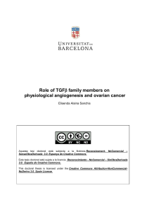 Role of TGF physiological angiogenesis and ovarian cancer family members on