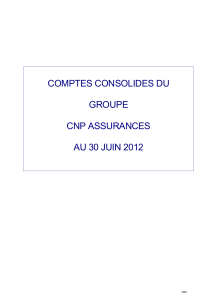 Comptes consolidés au 30 juin 2012