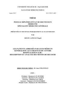 UNIVERSITÉ TOULOUSE III – Paul SABATIER  FACULTÉ DE MÉDECINE PURPAN