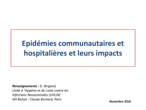 Epidémies communautaires et hospitalières et leurs impacts