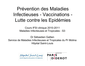 Prévention des Maladies Infectieuses - Vaccinations - Lutte contre les Epidémies
