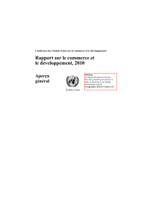Rapport sur le commerce et le développement, 2010 Aperçu général