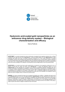 Hyaluronic acid-coated gold nanoparticles as an characterization and efficacy