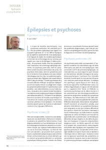 L Épilepsies et psychoses DOSSIER Psychosis in epilepsy