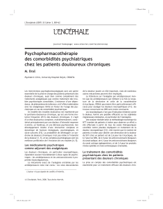 Psychopharmacothérapie des comorbidités psychiatriques chez les patients douloureux chroniques M. Braš
