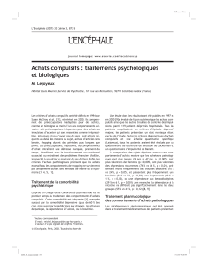 Achats compulsifs : traitements psychologiques et biologiques M. Lejoyeux