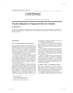 Trouble Bipolaire et Hyperactivité de l’Adulte N. Besnier