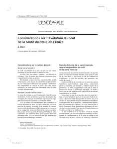 Considérations sur l’évolution du coût de la santé mentale en France