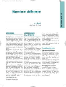 INTRODUCTION ASPECTS CLINIQUES DE LA DÉPRESSION Dépressions et âges de la vie