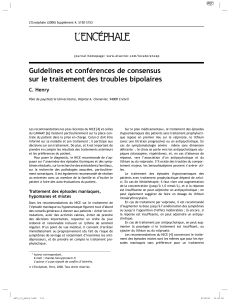 Guidelines et conférences de consensus sur le traitement des troubles bipolaires
