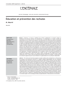 Éducation et prévention des rechutes M. Maurel L’Encéphale (2009) Supplément 1, S20–S23 Marseille