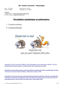 UE : Cardio vasculaire – Physiologie