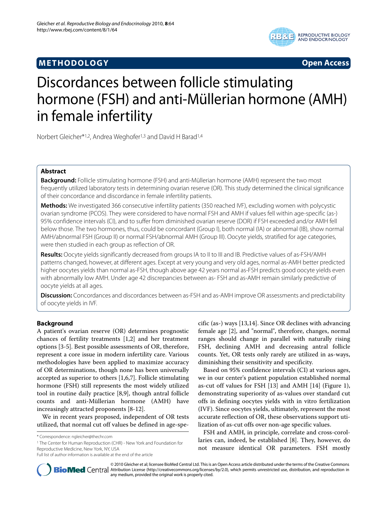 Discordances between follicle stimulating hormone (FSH ...