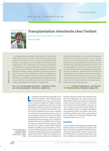 Transplantation intestinale chez l’enfant  » Intestinal transplantation in children