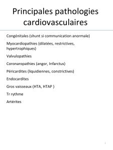 Principales pathologies cardiovasculaires