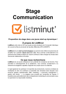 Stage Communication  À propos de ListMinut