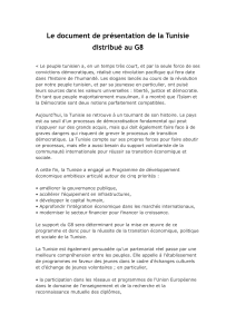 Le document de présentation de la Tunisie distribué au G8