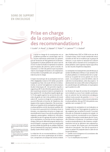 L Prise en charge de la constipation : des recommandations ?