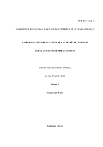 TD/B/47/11 (Vol. II) tenue au Palais des Nations, à Genève,