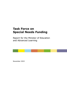 Task Force on Special Needs Funding: Report for the Minister of Education and Advanced Learning