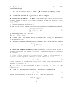 TD n 5 : Formalisme de Dirac (2) et ´ evolution temporelle 1