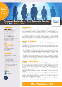 DS7 Groupe de Recherche en Droit, Economie, Gestion GREDEG - UMR 7321