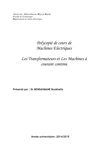 Polycopié de cours de Machines Electriques Les Transformateurs et Les Machines à