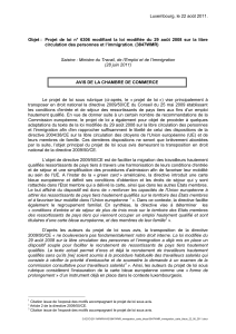 Luxembourg, le 22 août 2011.  circulation des personnes et l’immigration. (3847WMR)