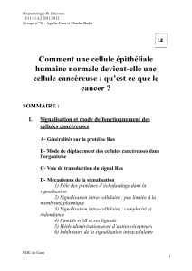 Comment une cellule épithéliale humaine normale devient-elle une