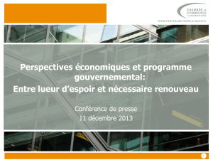 Perspectives économiques et programme gouvernemental: Entre lueur d’espoir et nécessaire renouveau