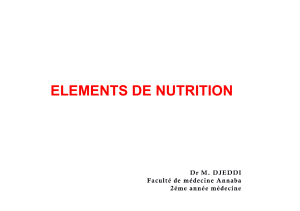 ELEMENTS DE NUTRITION