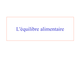 L'équilibre alimentaire