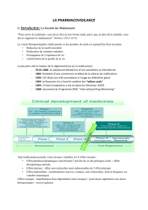 LA PHARMACOVIGILANCE Introduction: