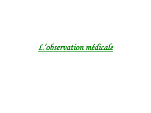L’observation médicale