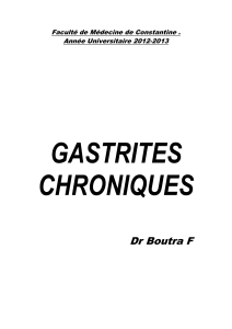 Gastrites chroniques