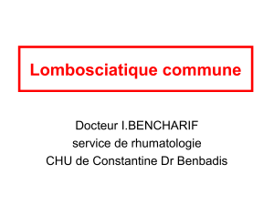 Lombosciatique commune Docteur I.BENCHARIF service de rhumatologie CHU de Constantine Dr Benbadis