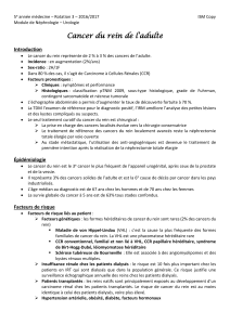 Cancer du rein de l’adulte Introduction