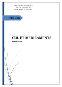 ŒIL ET MEDICAMENTS 2016-2017 M.BENLARIBI